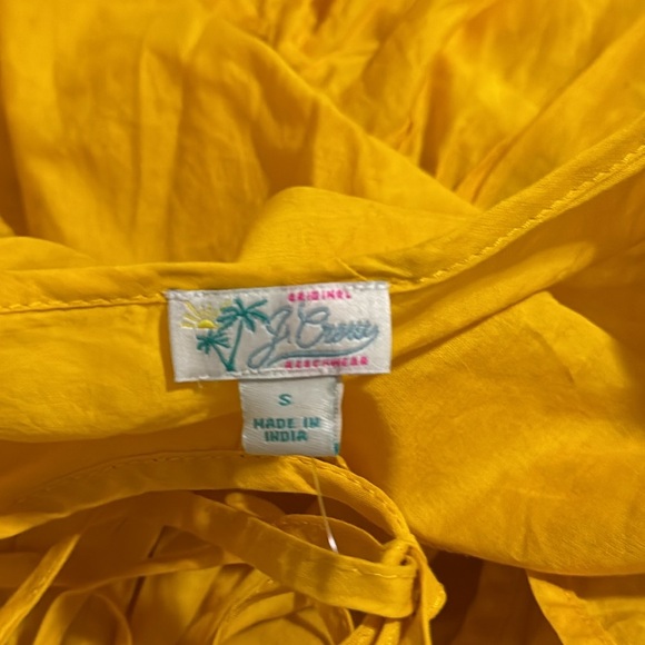 J Crew Tiered Cotton Voile Beach Maxi Dress Yellow Semi Sheer NWT 2021-Small - Picture 8 of 12